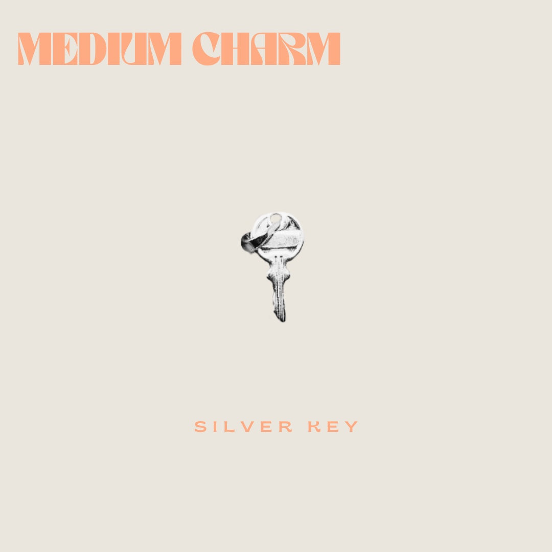 Silver Key charm - medium