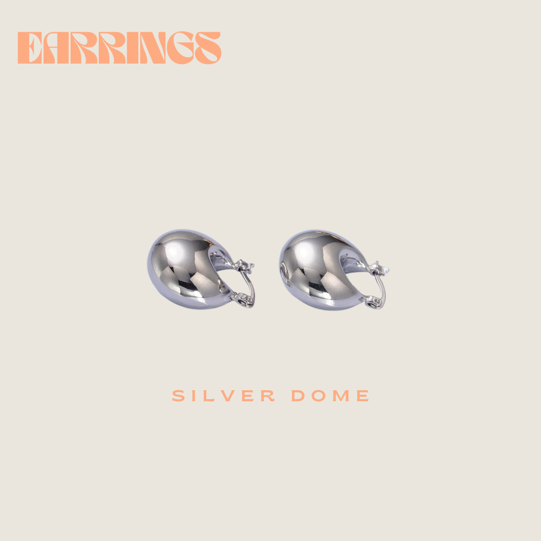 Silver Dome Earrings