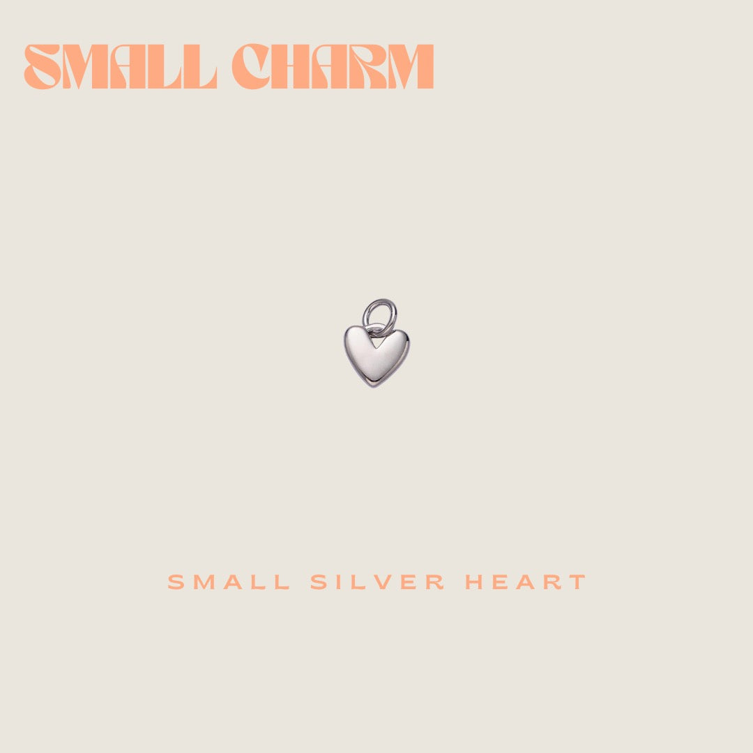 Mini Silver Heart charm - small