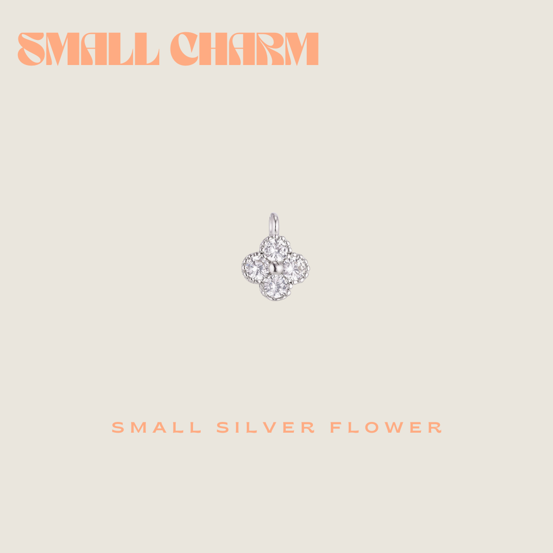 Mini Silver Flower charm - small