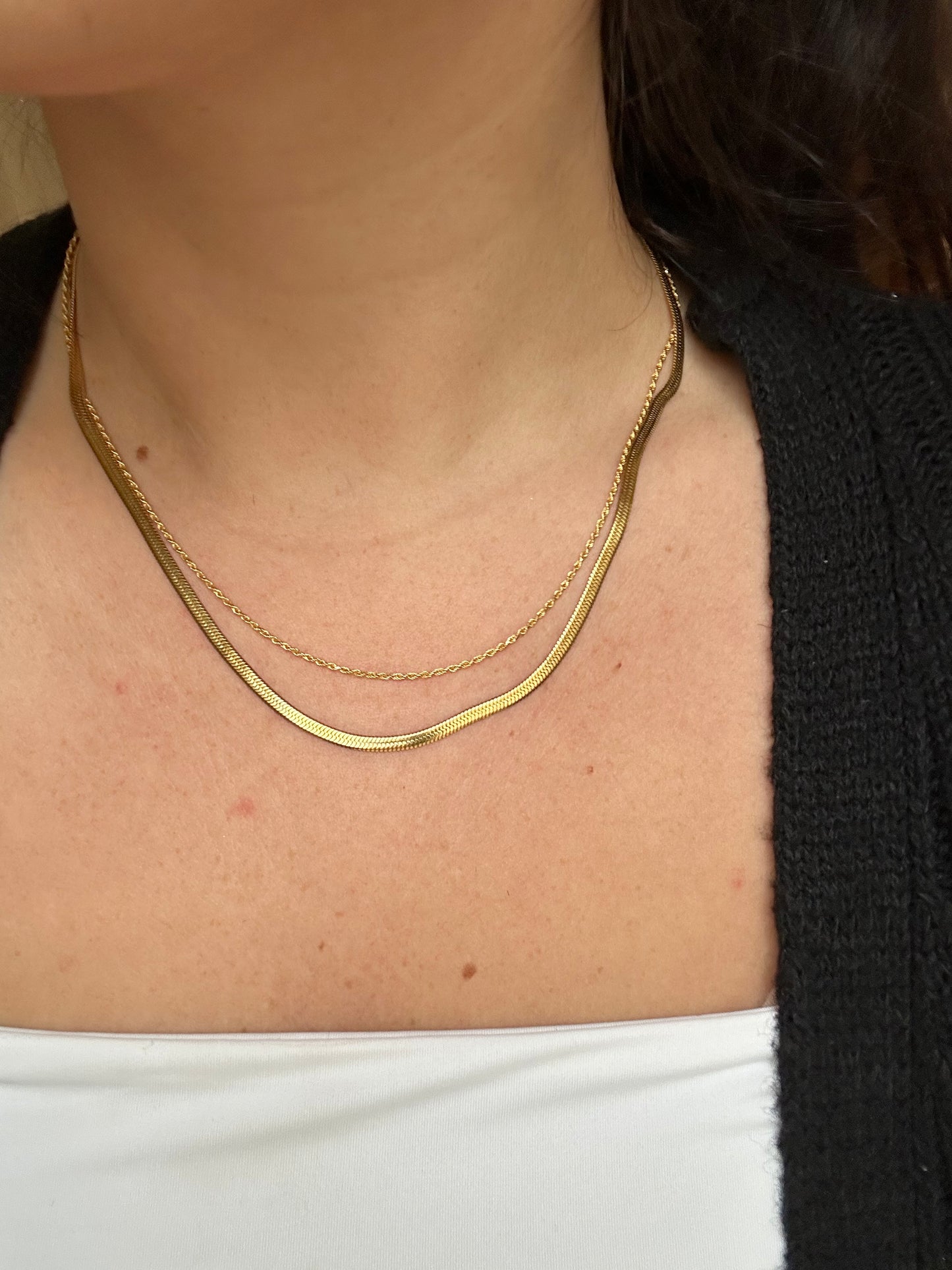 Gold and Silver Rope Chain - 16K Gold Plated