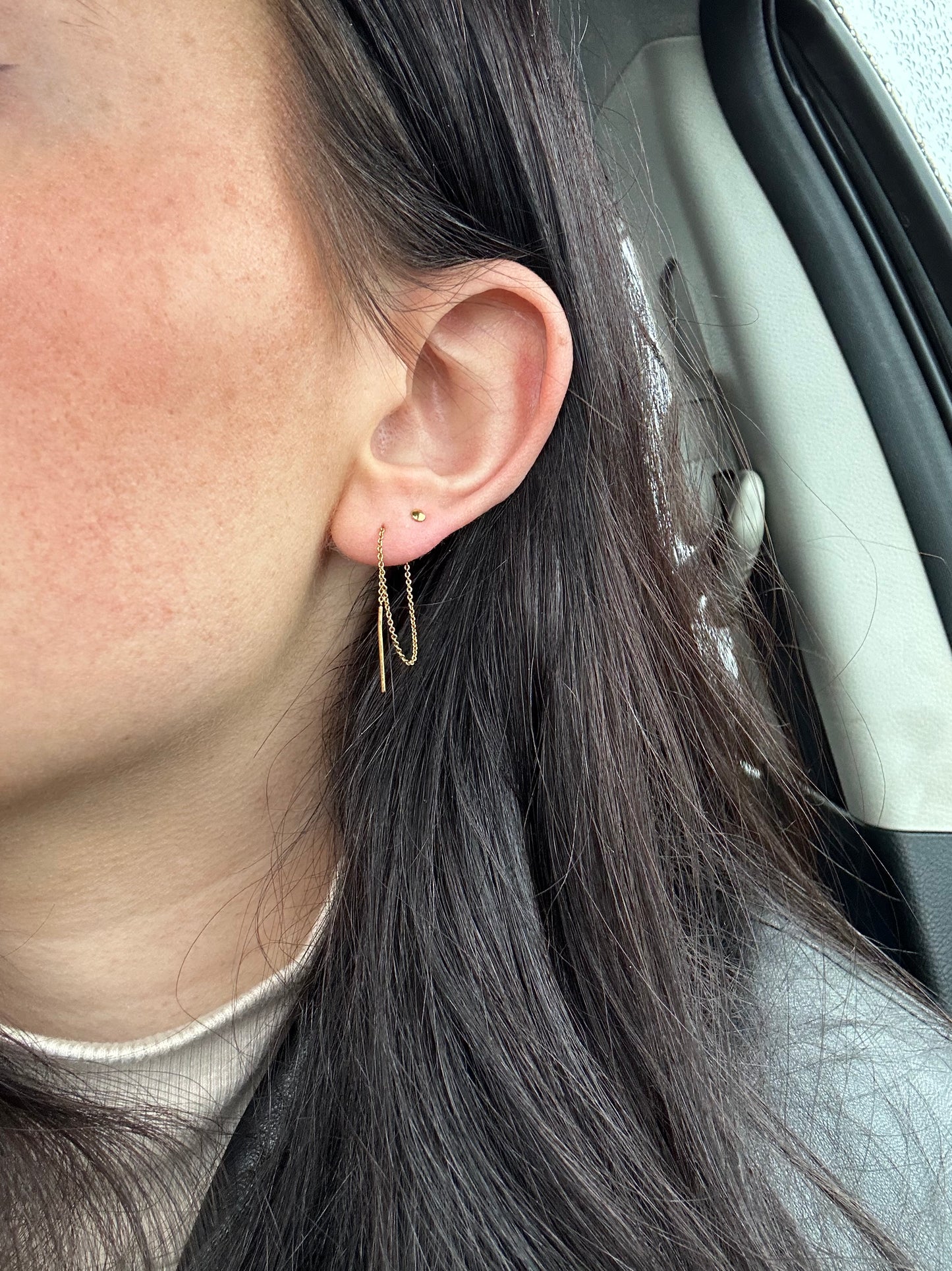 Threader Double Chain Earrings