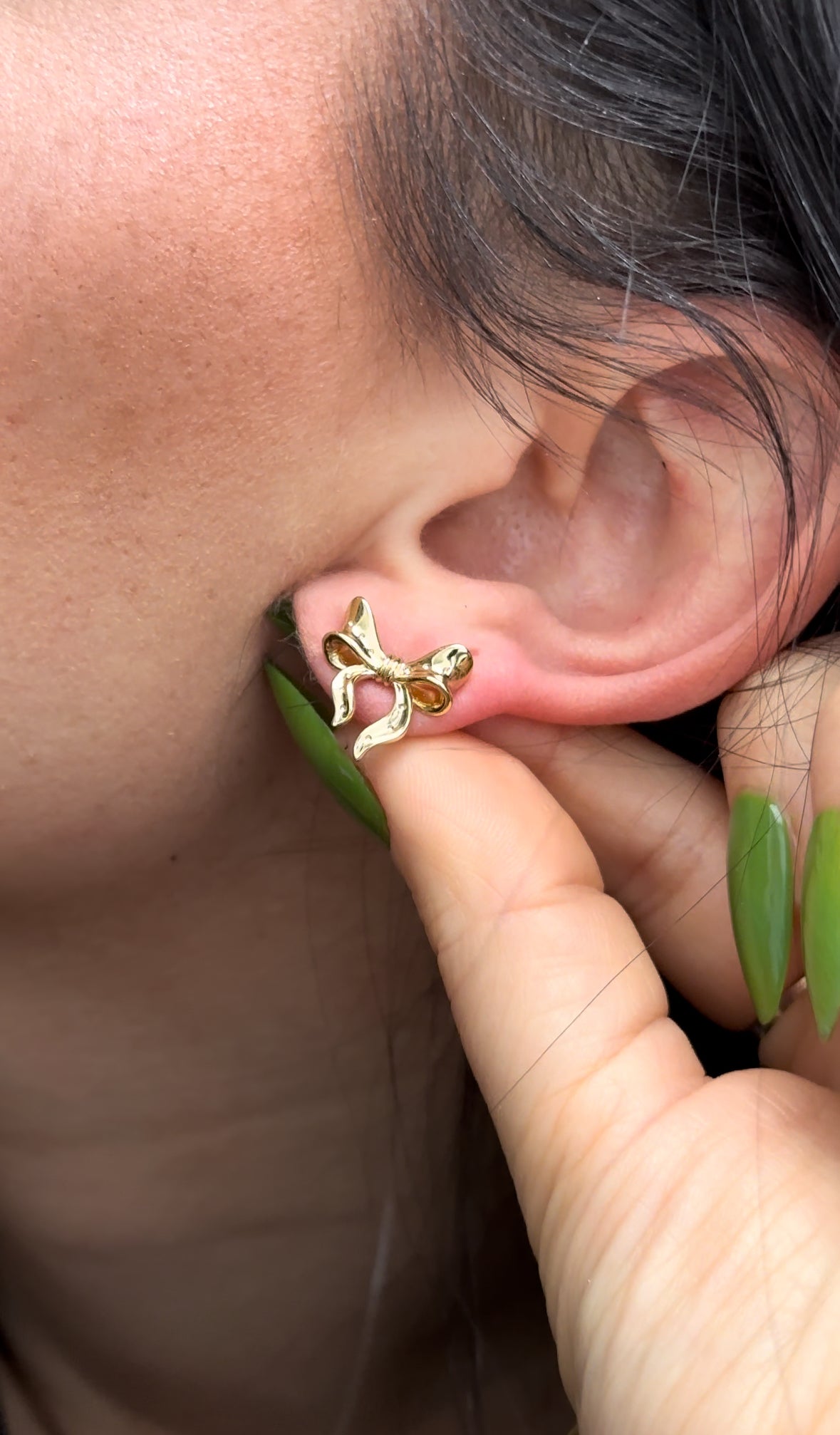 Mini Bow Earrings - 14K Gold