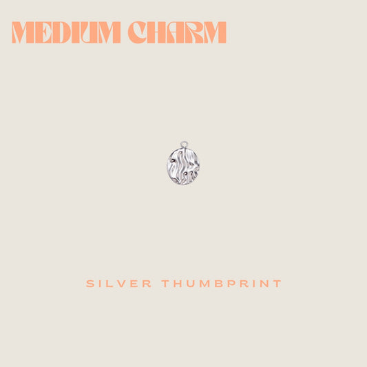 Silver Thumbprint charm - medium