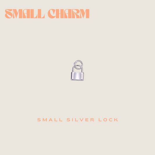 Mini Silver Lock charm - small