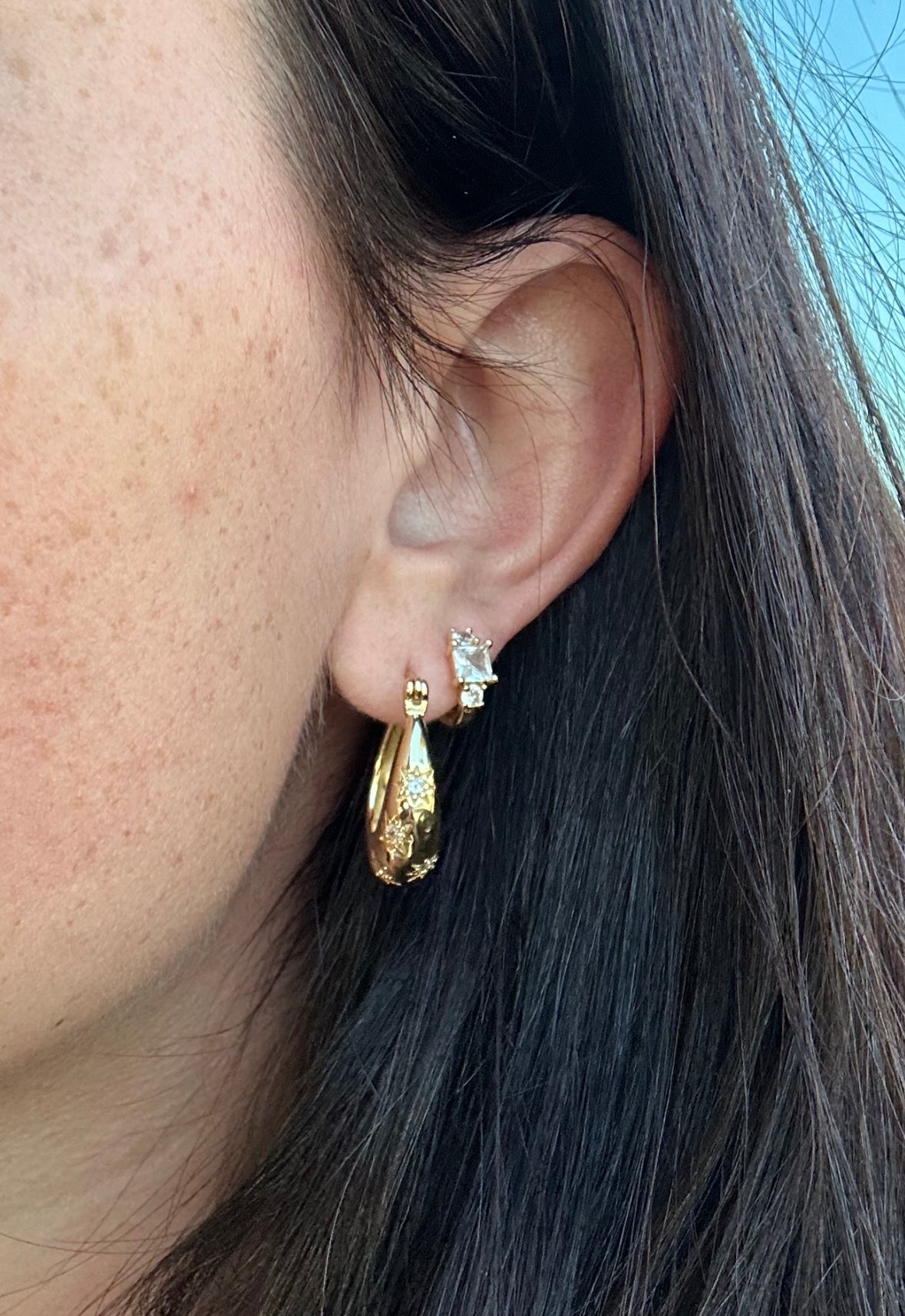 Starry Gold Earrings - 16K Gold Plated