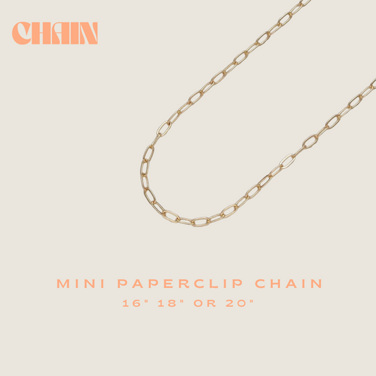 Mini Paperclip Chain - 24K Gold Plated