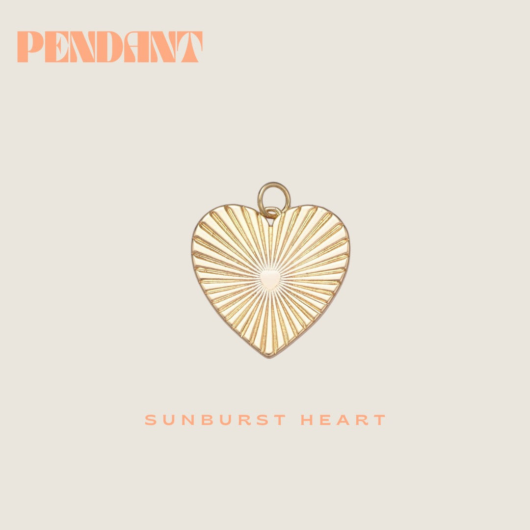 Sunburst Heart charm - Large